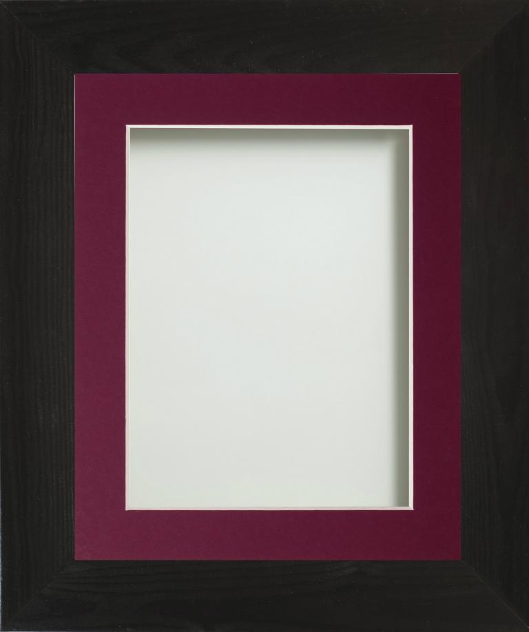 Boston Black 10x8 Frame With Plum Mount Cut For Image Size 7x5