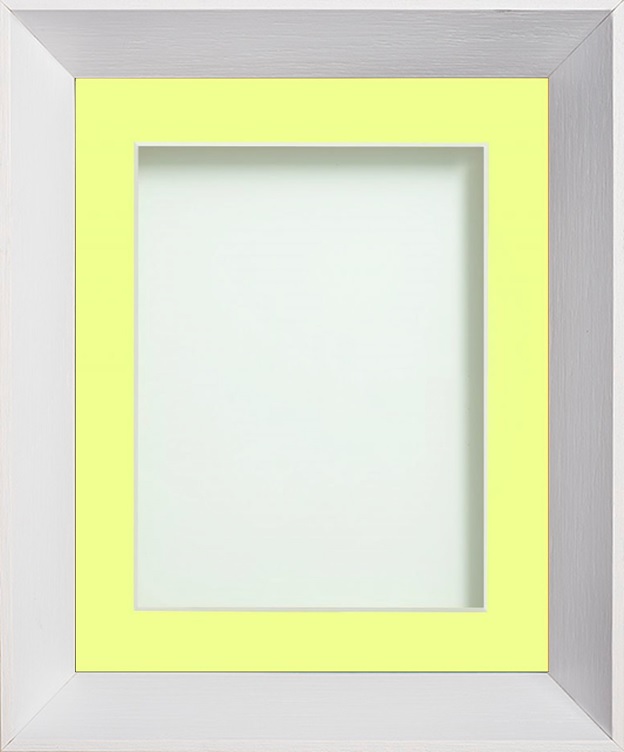 Eccleston White 18x12 Frame With Lemon Bon Bon Mount Cut For Image Size