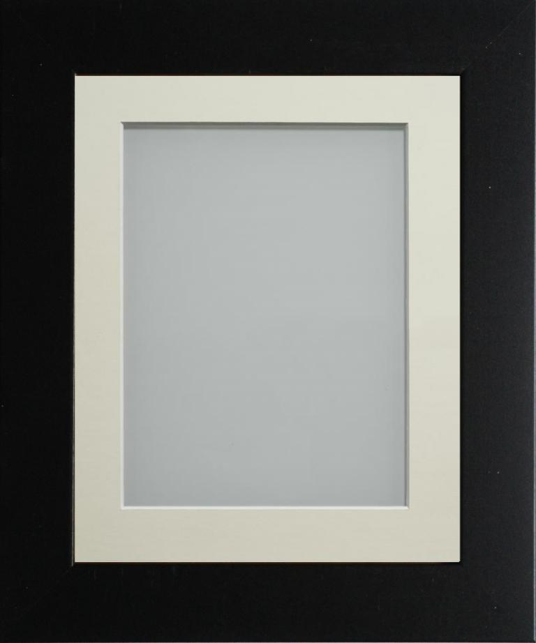 Watson Matte Black 5x5 Frame With Ivory Mount Cut For Image Size