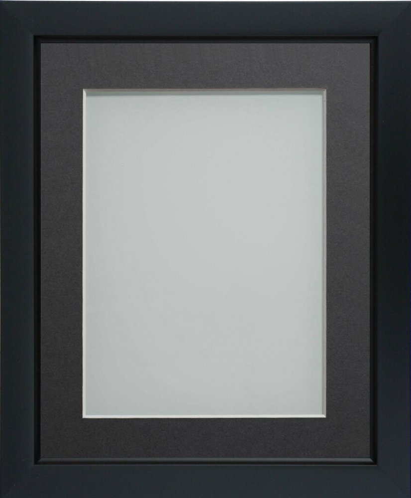 Ainsworth Black 14x11 frame with Grey mount cut for image size 12x8