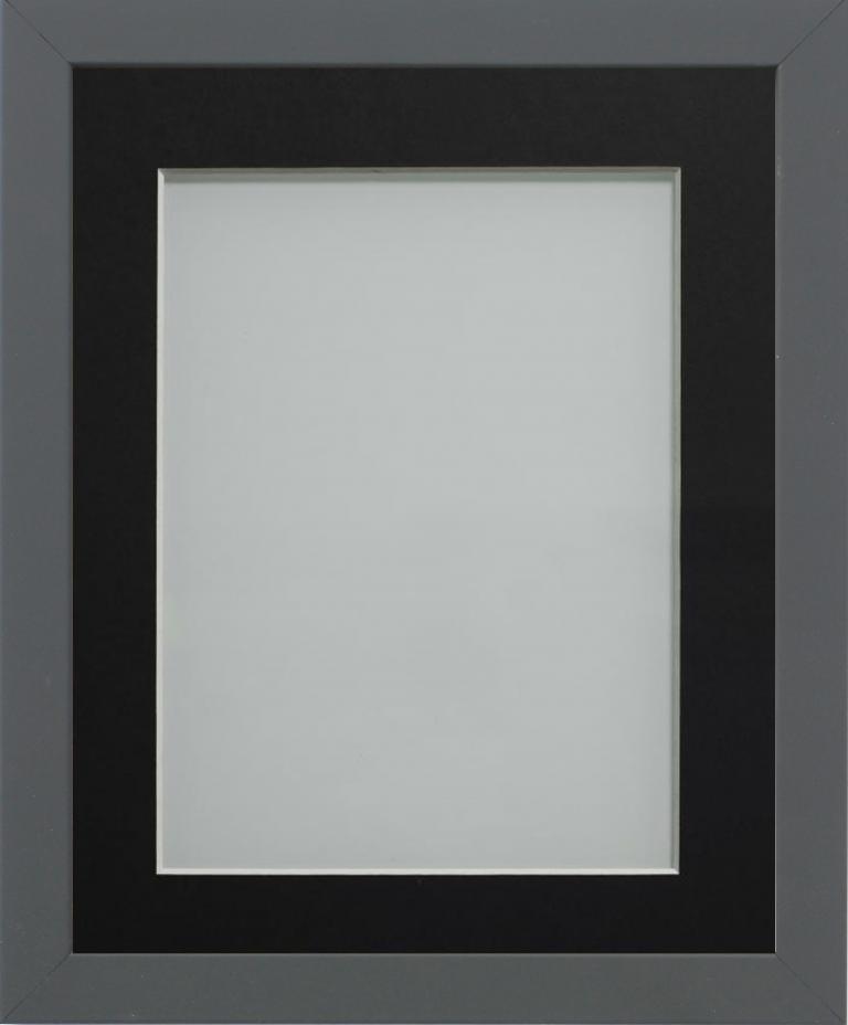 Allington Grey 10x10 frame with Black mount cut for image size 8x8