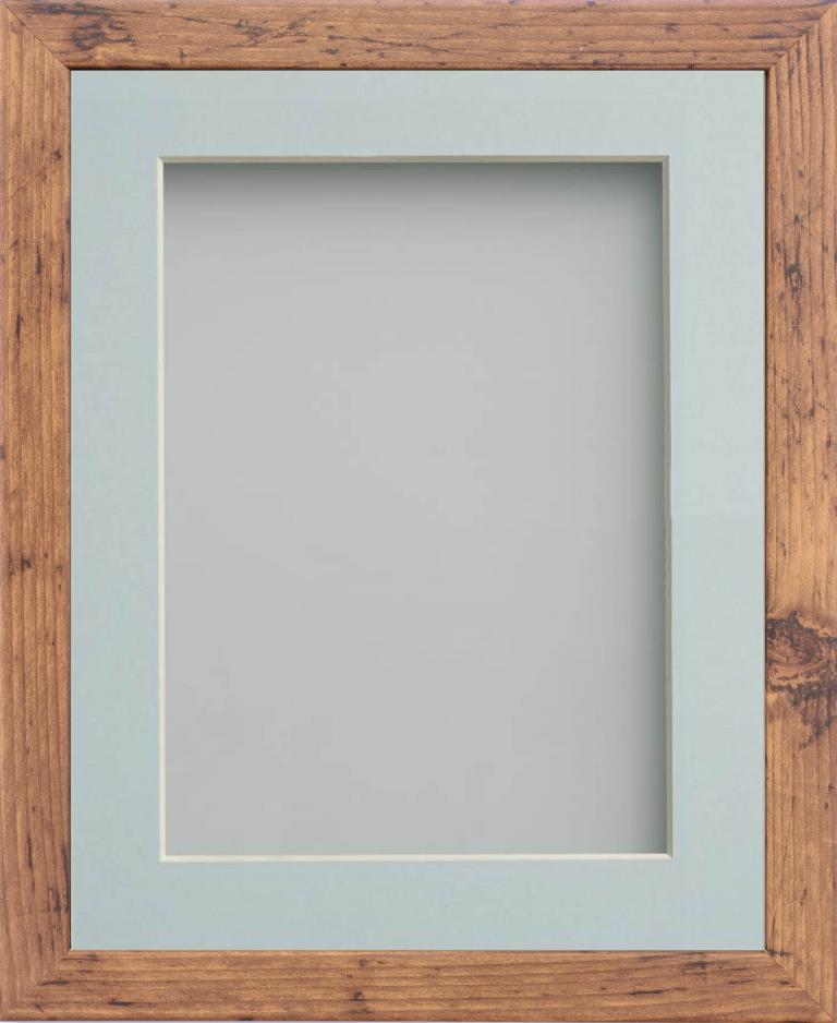 Allington Rustic 14x11 frame with Light Blue mount cut for image size ...