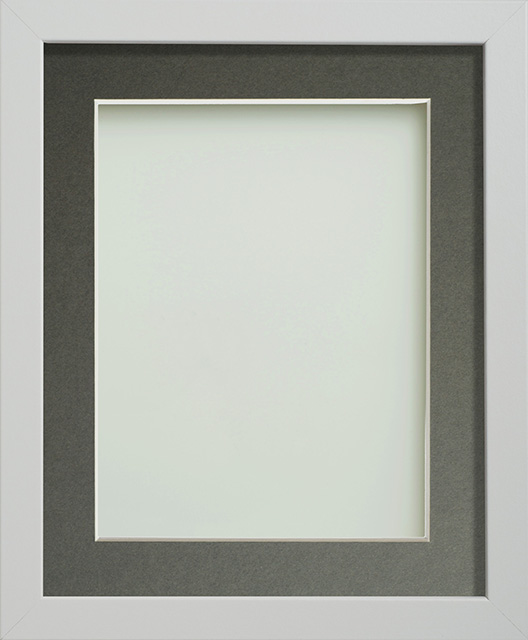 Allington White 14x11 frame with Grey mount cut for image size A4 (11 ...