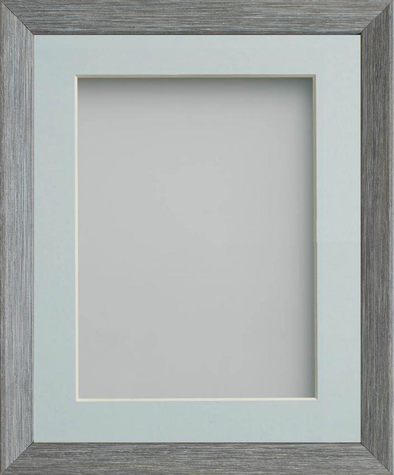 Amalfi Grey 6x4 frame with Light Blue mount cut for image size 4x3