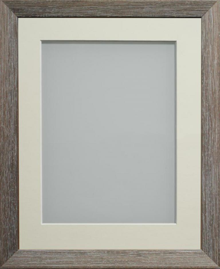 Amalfi Limed Brown 19.7x15.7 frame with Ivory mount cut for image size ...