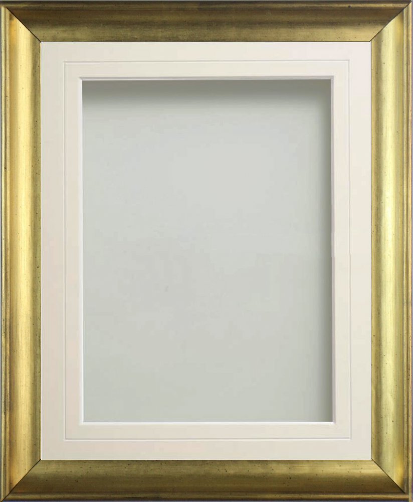 Anglesey Gold A4 (11.75x8.25) frame with White VGroove mount cut for