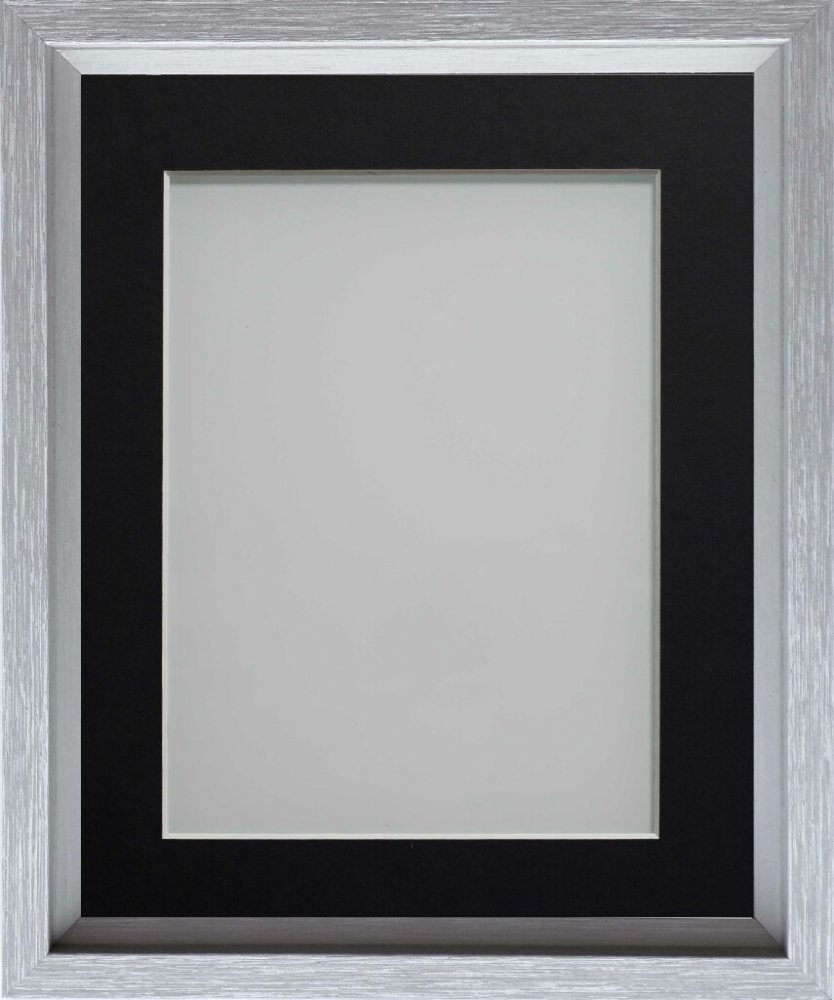 Aspen Dove Grey 14x11 frame with Black mount cut for image size 10x7