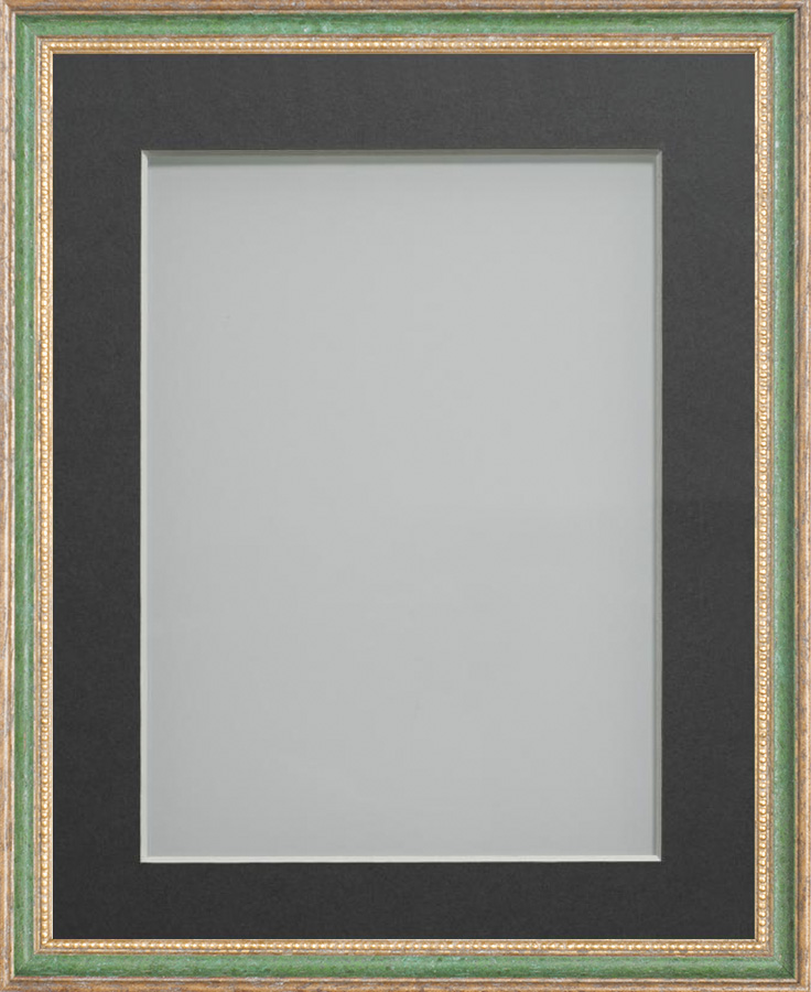 Beatrice Emerald Green 14x11 frame with Grey mount cut for image size ...