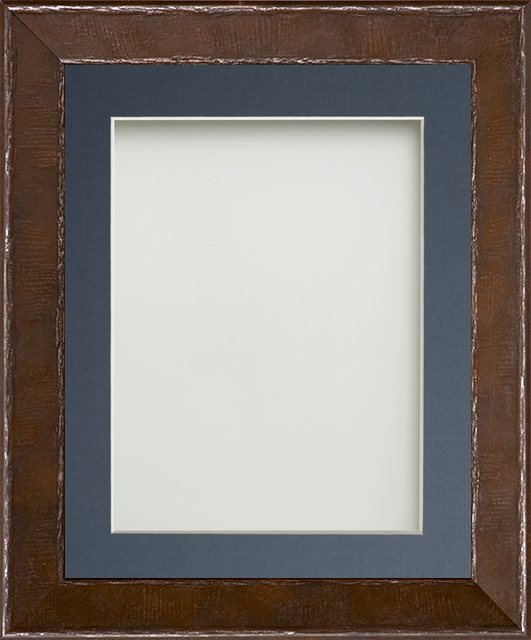 Beaumont Coffee Bean 10x8 frame with Blue mount cut for image size 6x4