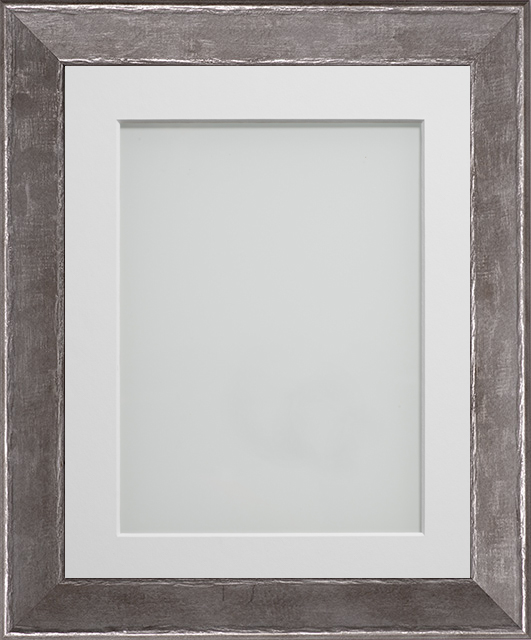 Beaumont Silver Slate Grey 14x11 (Double Aperture) frame with White