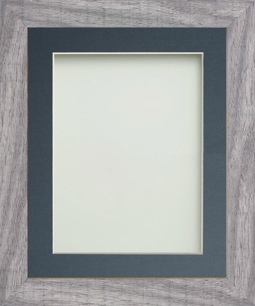 Blackmore Rustic Grey A3 (16.5x11.75) frame with Blue mount cut for