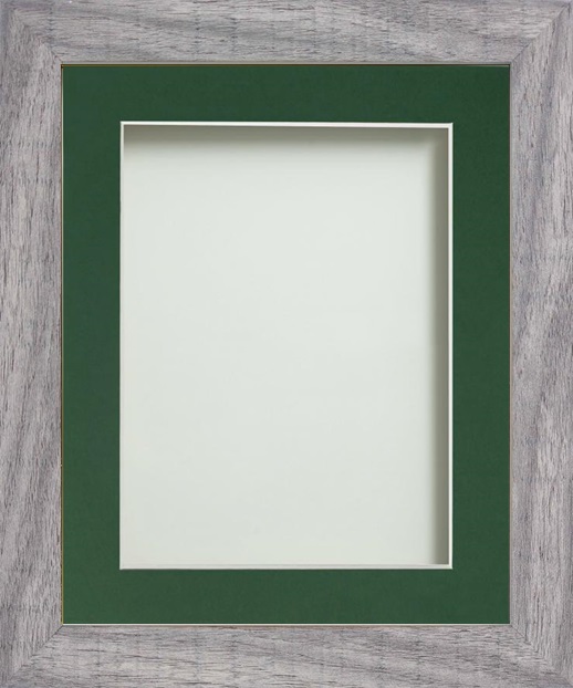 Blackmore Rustic Grey 12x10 frame with Bottle Green mount cut for image