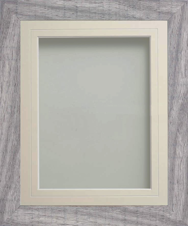 Blackmore Rustic Grey 12x12 frame with Ivory VGroove mount cut for