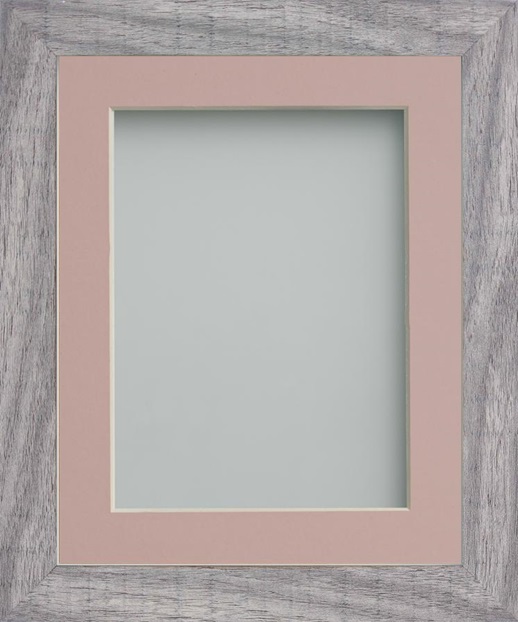 Blackmore Rustic Grey 12x12 frame with Pink mount cut for image size 10x10