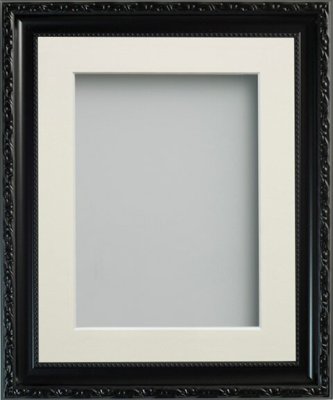 Brompton Black 6x4 frame with Ivory mount cut for image size