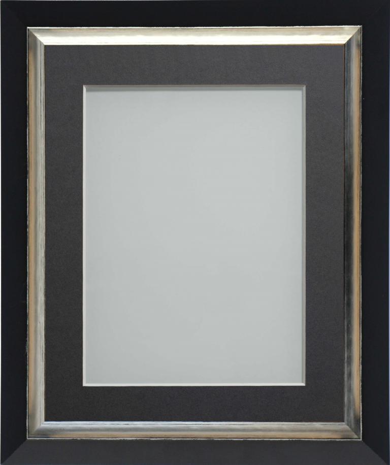 Brunswick Black 14x11 frame with Grey mount cut for image size A4 (11 ...