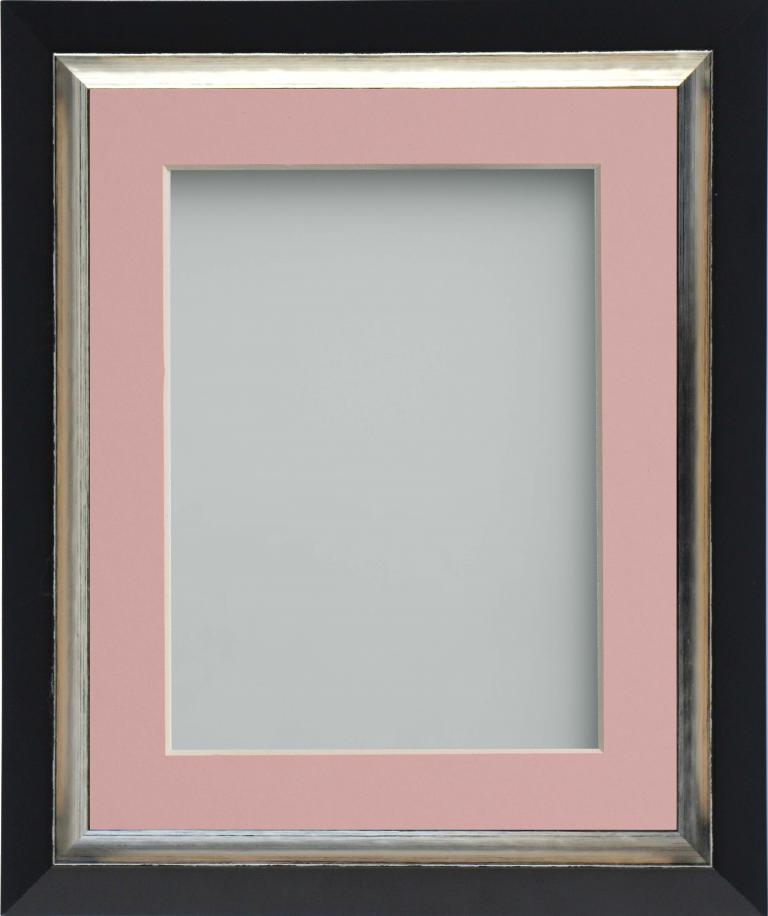 Brunswick Black A4 (11.75x8.25) frame with Pink mount cut for image