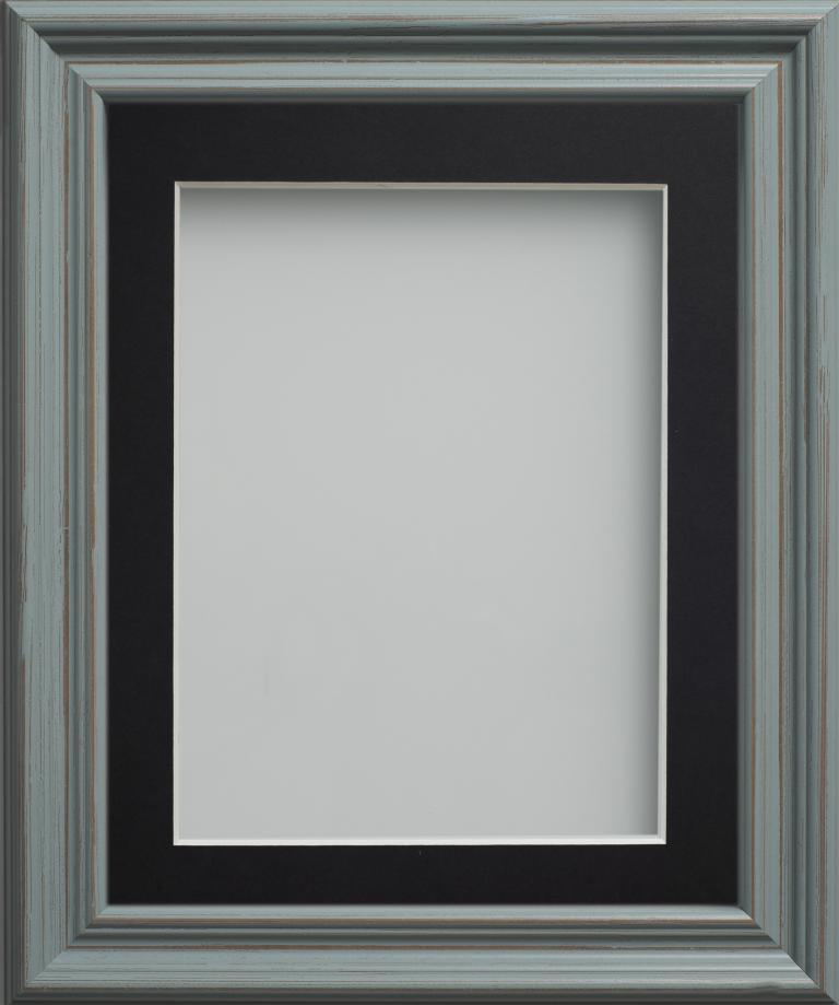 Campbell Rustic Blue 24x20 frame with Black mount cut for image size 20x16