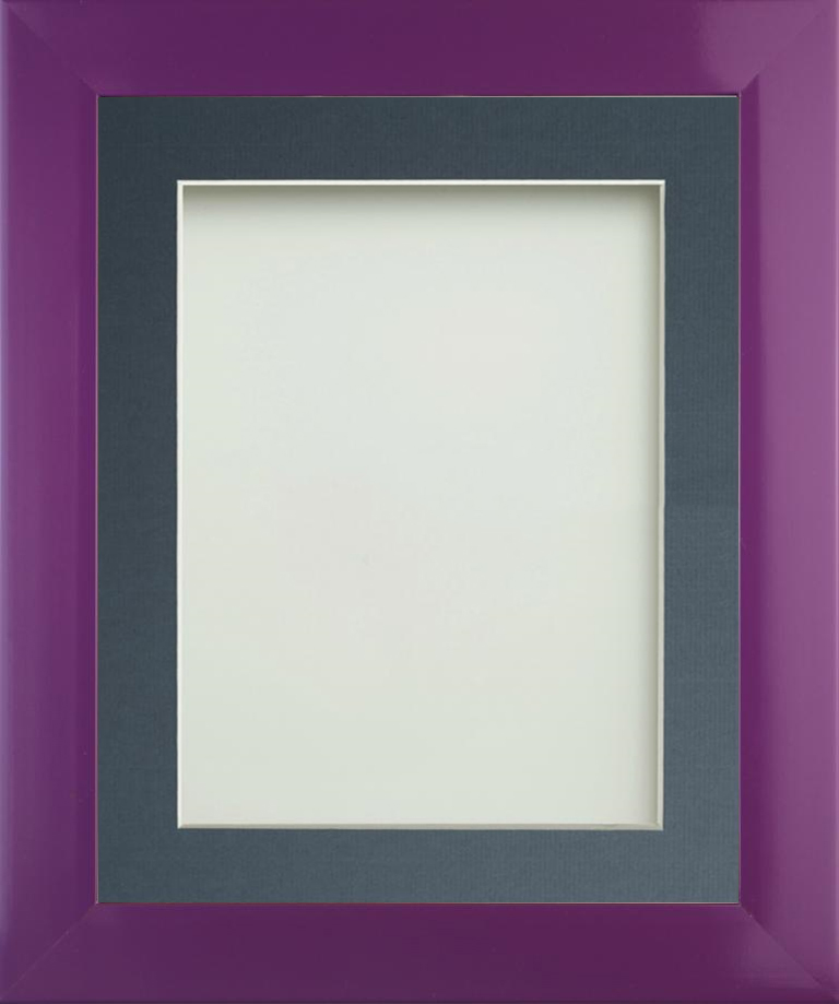 Candy Purple 5x5 frame with Blue mount cut for image size