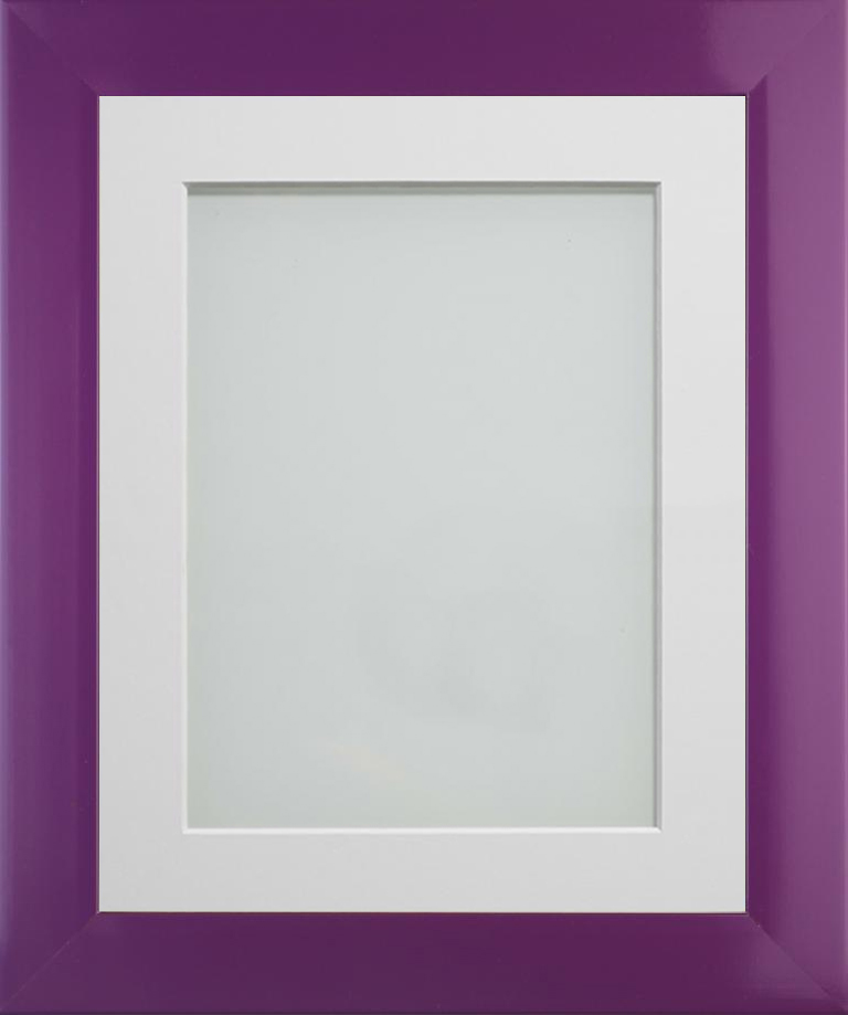 Candy Purple 8x6 frame with White mount cut for image size 6x4