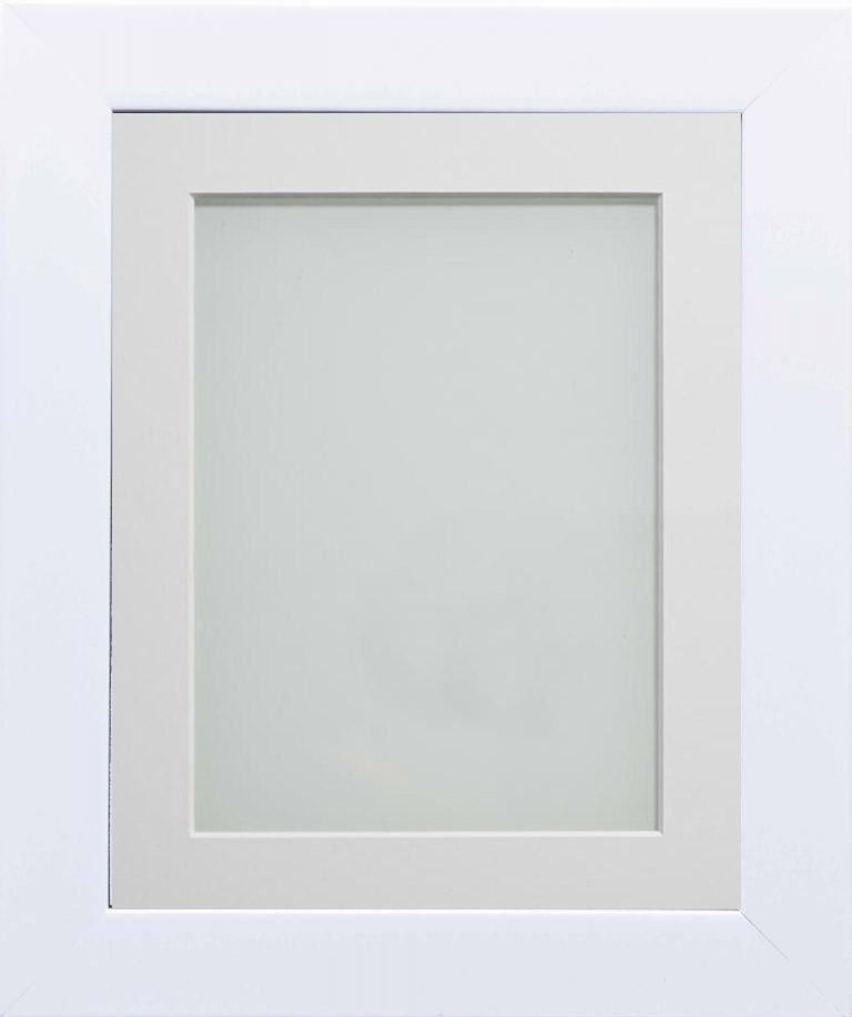 Carlton White 16x12 frame with Off-White mount cut for image size 12x8