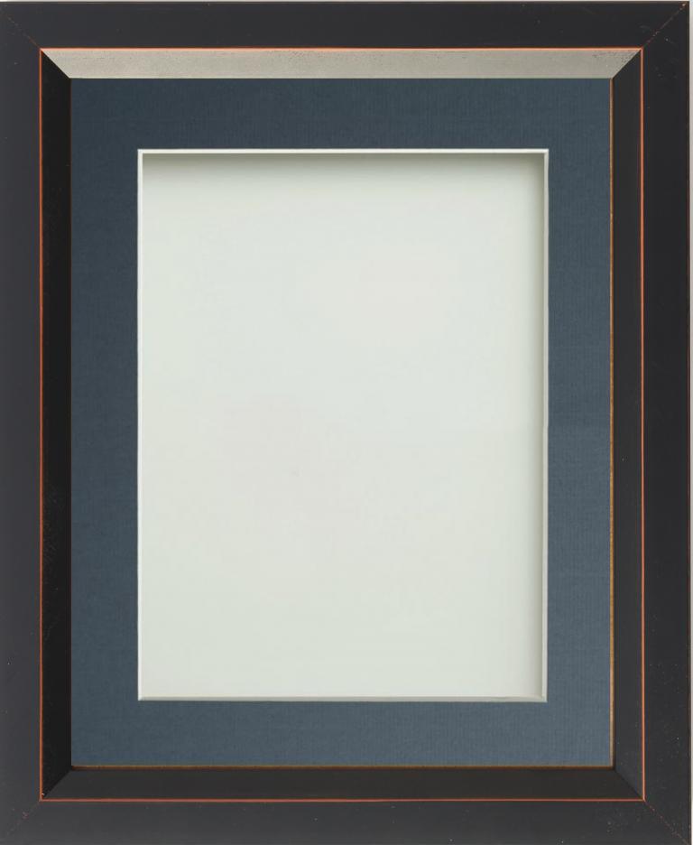 Carter Black 10x8 frame with Blue mount cut for image size 7x5