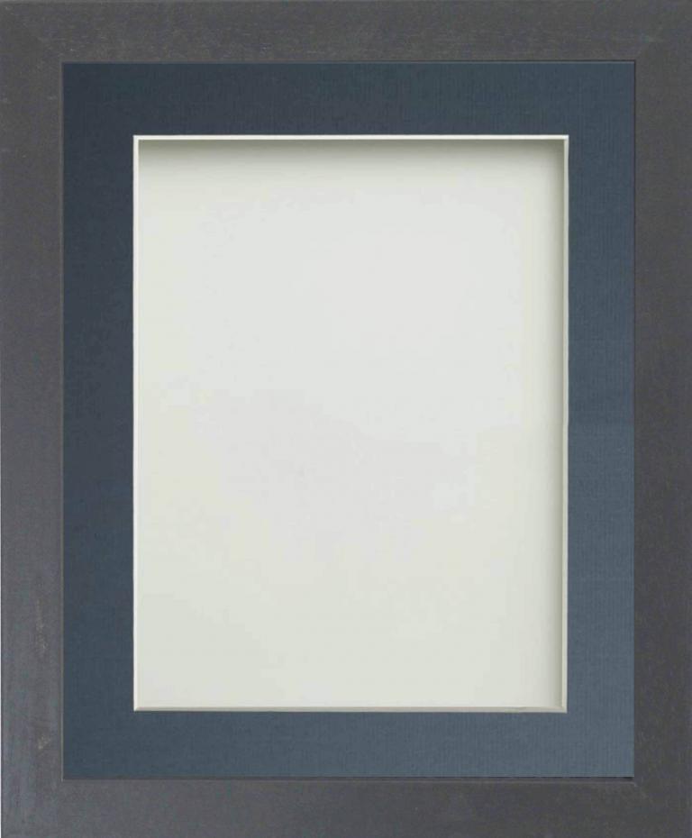 Connolly Grey 16x12 frame with Blue mount cut for image size 14x10