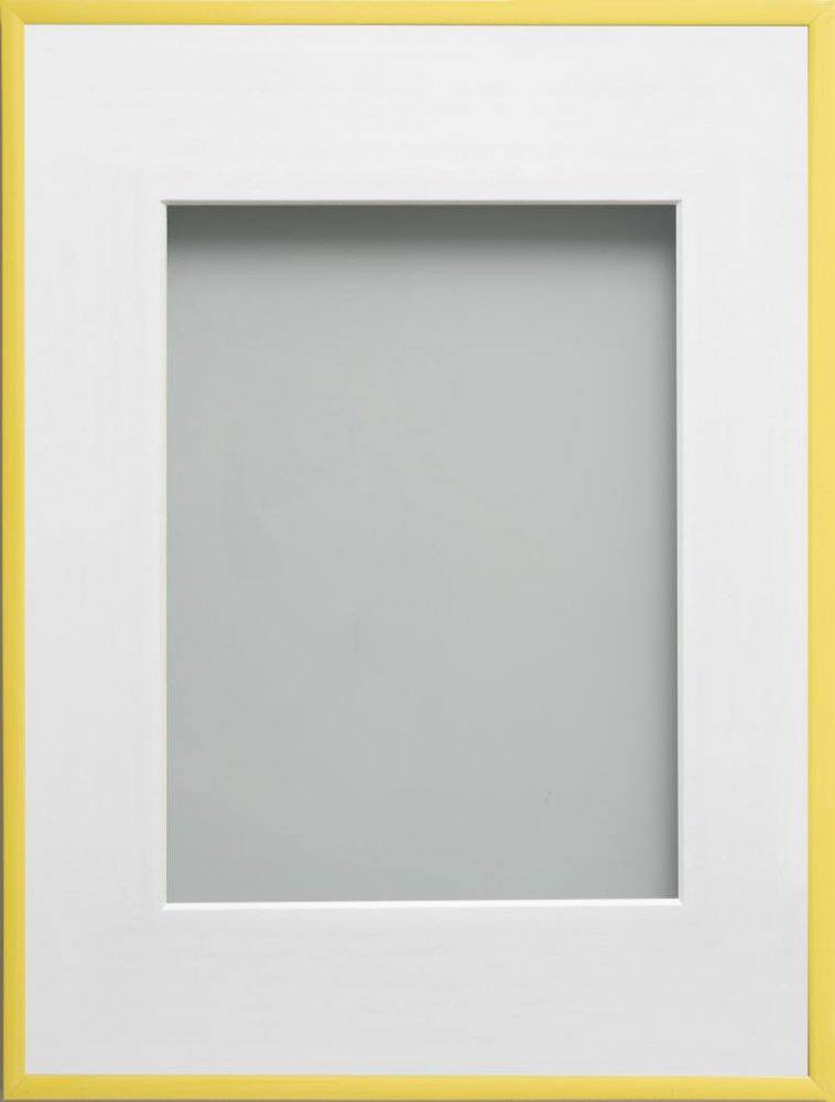 Cranbrook Yellow 15.7x11.8 frame with White mount cut for image size 12x10