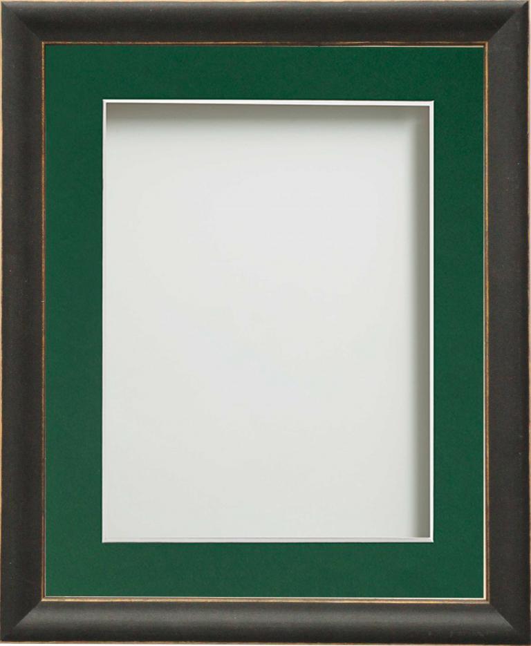Darcy Black 6x4 frame with Bottle Green mount cut for image size 5x3