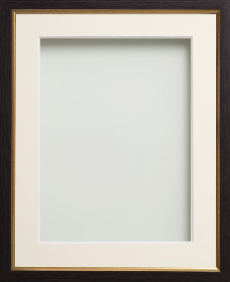 Drayton Black with Gold Inset 10x8 frame with Ivory mount cut for image ...