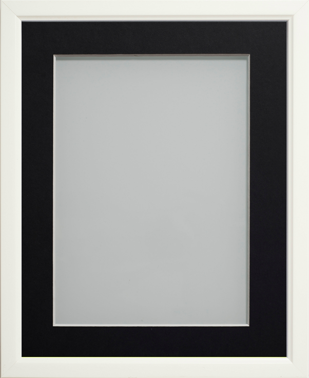 Drayton White 16x12 frame with Black mount cut for image size 13x9