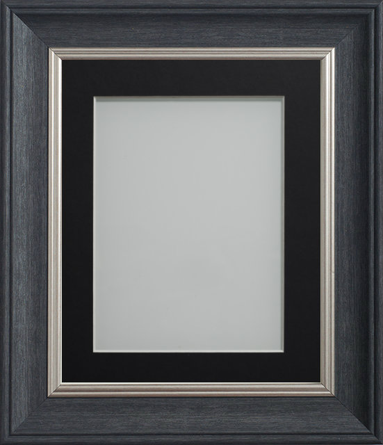 Drummond Charcoal Grey 10x8 frame with Black mount cut for image size 8x6