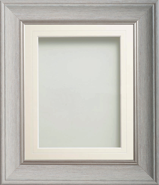 Drummond Pale Grey 10x8 frame with White V-Groove mount cut for image ...