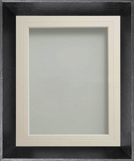 Eccleston Black 36x24 frame with Ivory V-Groove mount cut for image ...