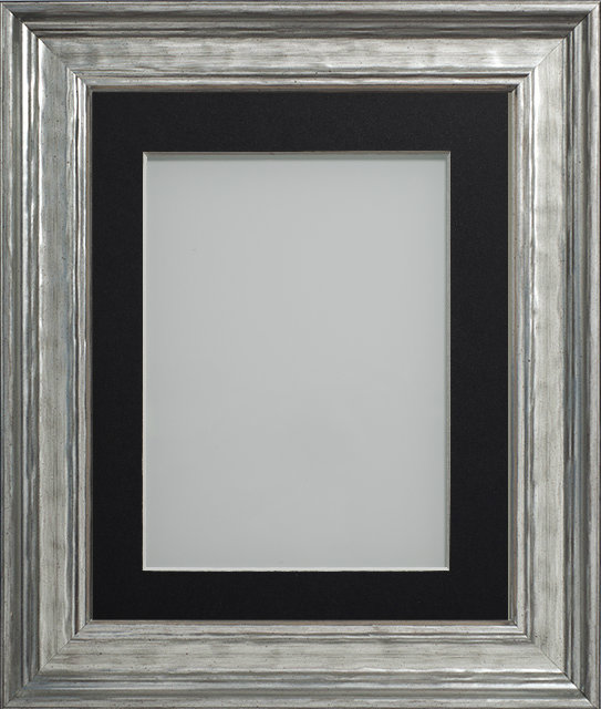 Farraday Silver Leaf 12x10 frame with Black mount cut for image size 9x7