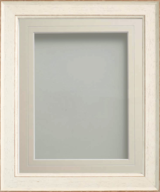 Farrell Rustic Cream 16x12 frame with Ivory V-Groove mount cut for ...