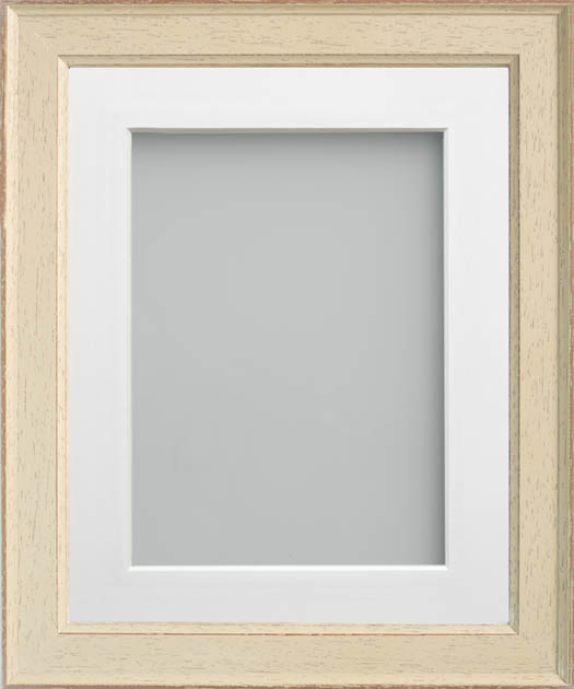 Farrell Rustic Hessian 5x5 frame with White mount cut for image size