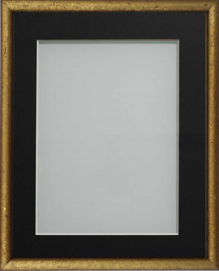 Fincham Burnt Gold 6x4 frame with Black mount cut for image size 5x3