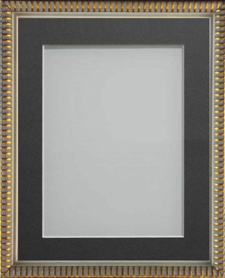 Grantham Brass 18x12 frame with Grey mount cut for image size