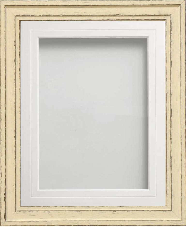 Harrington Barley 12x10 frame with White V-Groove mount cut for image ...