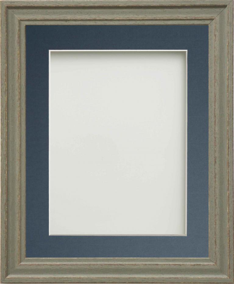 Harrington Storm Grey 10x8 frame with Blue mount cut for image size 6x4