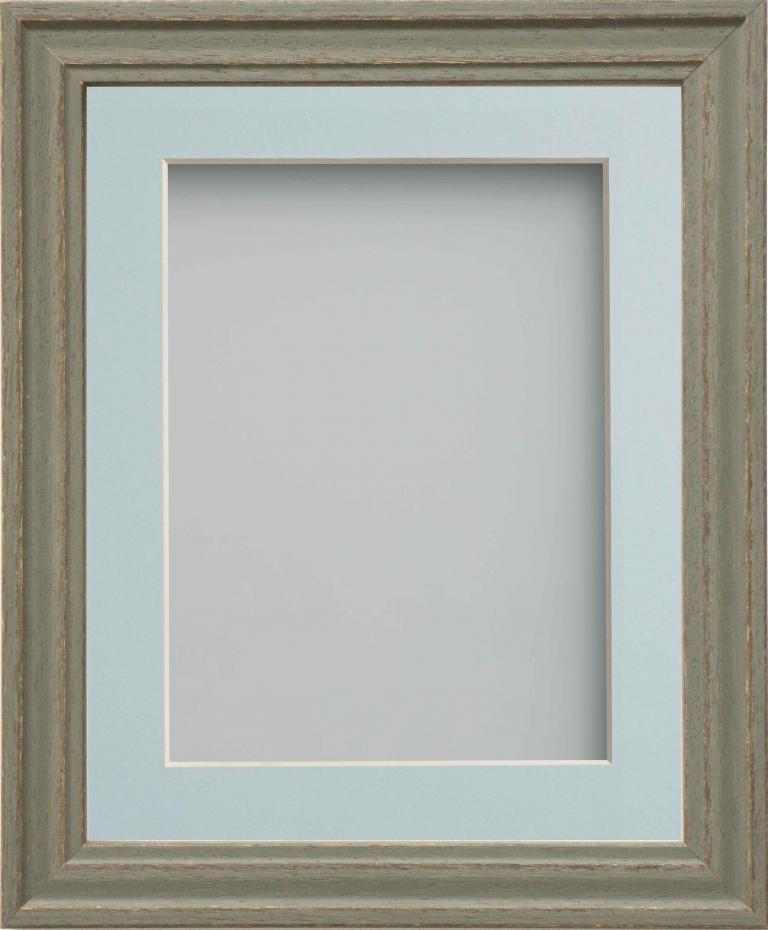 Harrington Storm Grey 10x8 frame with Light Blue mount cut for image ...