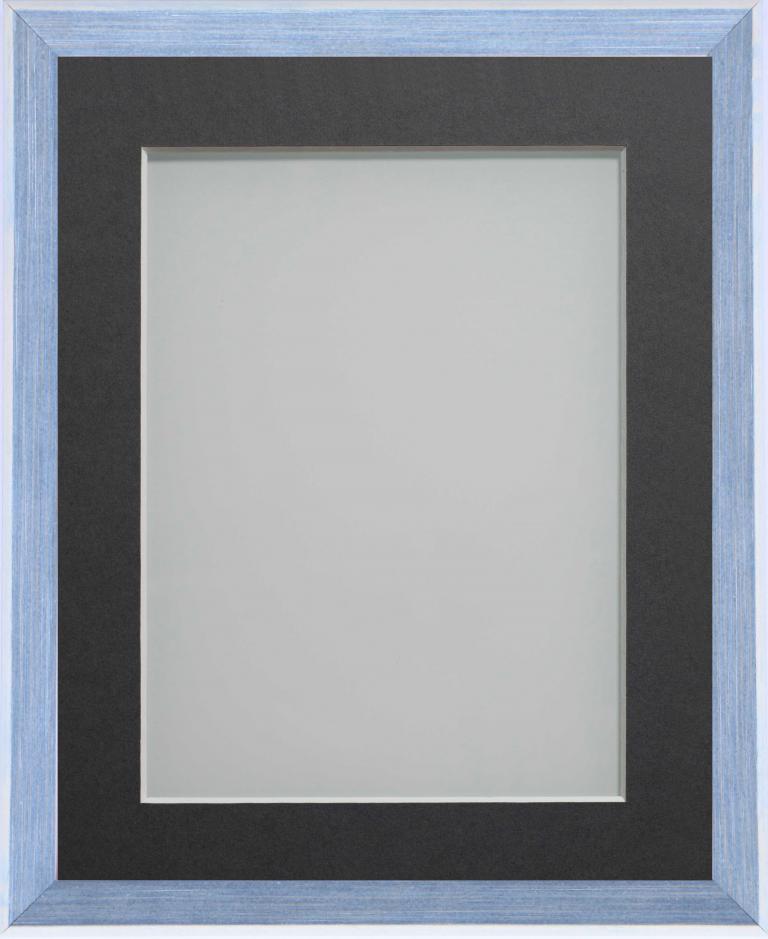 Hawthorn Dusty Blue 16x12 frame with Grey mount cut for image size 12x10