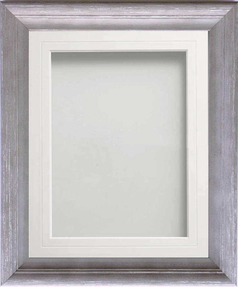 Huntley Dove Grey 6x4 frame with White V-Groove mount cut for image ...