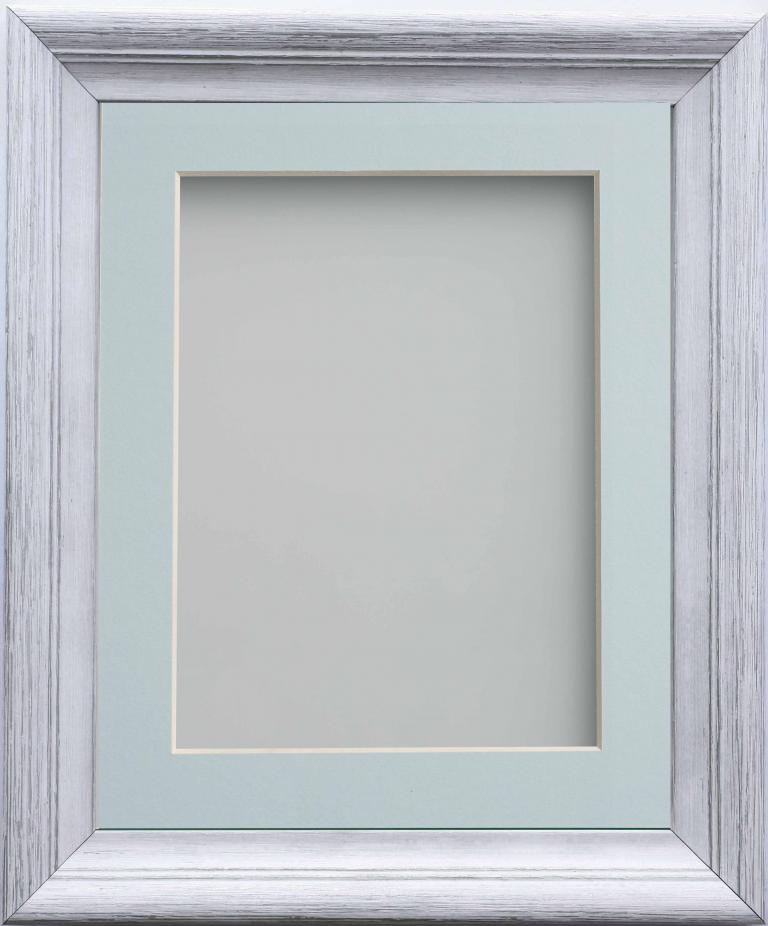 Huntley Granite White 36x24 frame with Light Blue mount cut for image ...