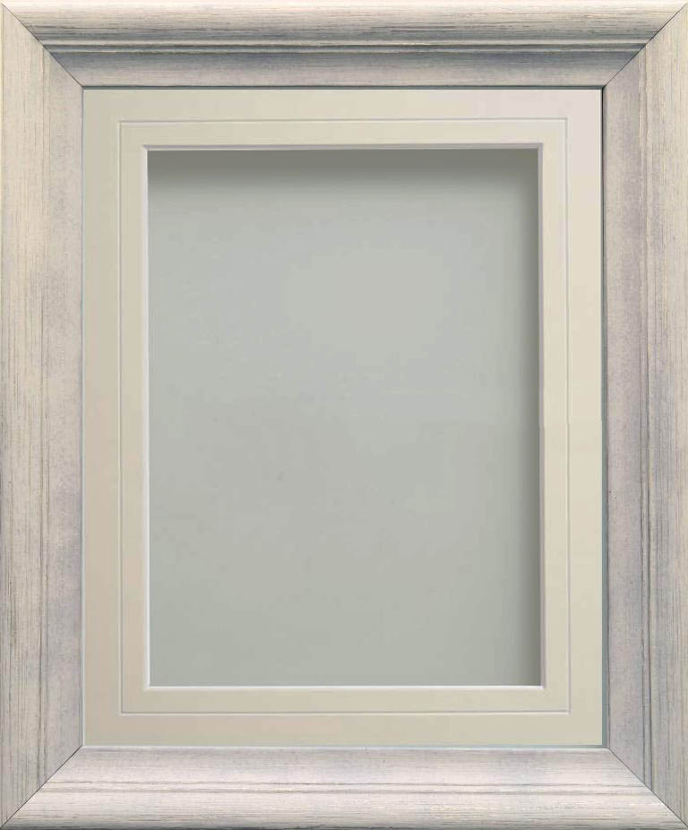 Huntley Ivory 8x8 frame with Ivory V-Groove mount cut for image size 5x5