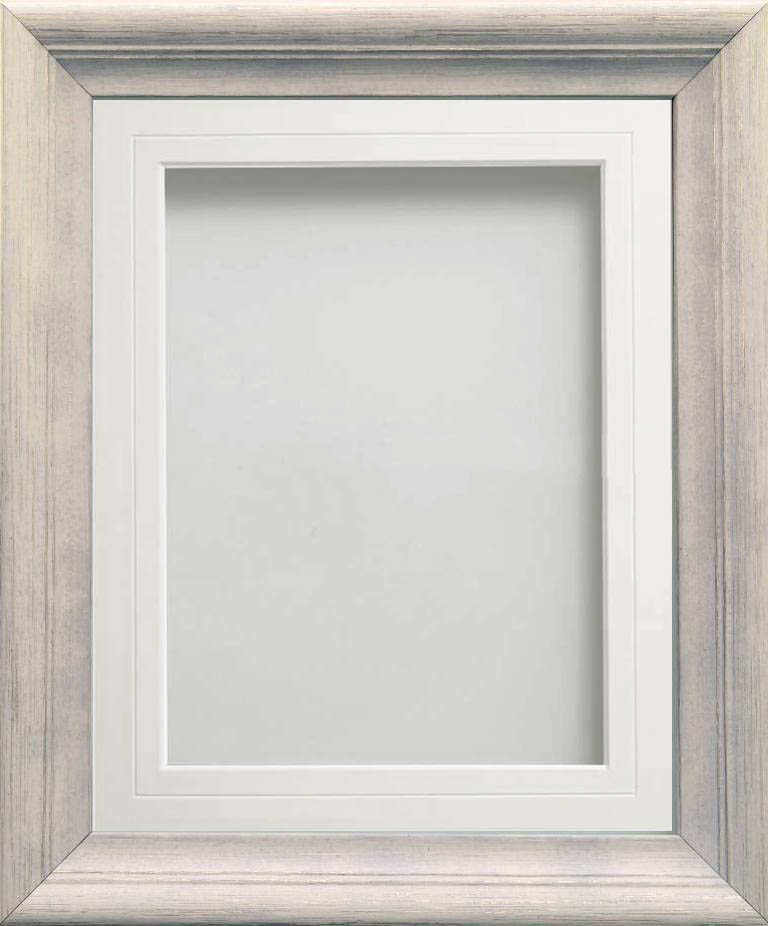 Huntley Ivory A4 (11.75x8.25) Frame With White V-groove Mount Cut For 