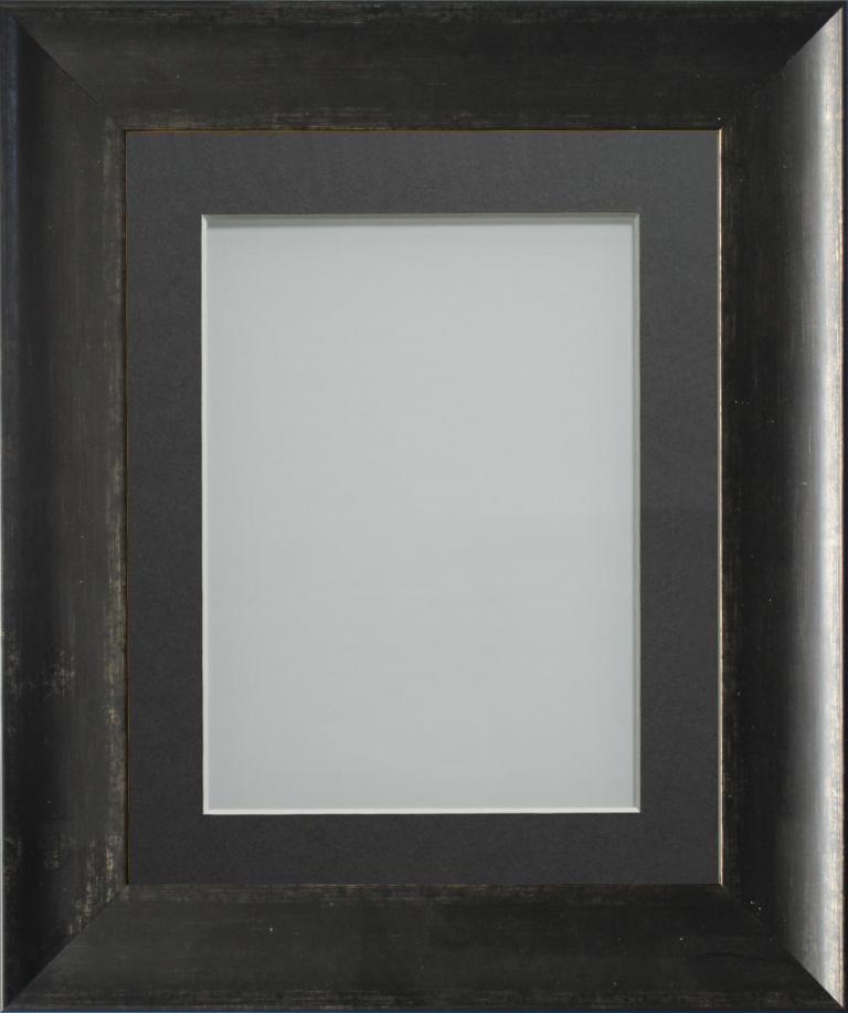 Kendrick Antique Black 24x16 frame with Grey mount cut for image size