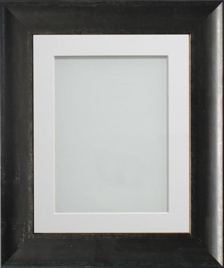 Kendrick Antique Black 24x16 frame with White mount cut for image size