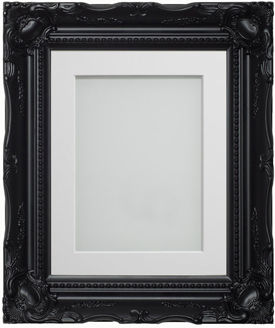 Langley Black 20x16 frame with Off-White mount cut for image size 15x10